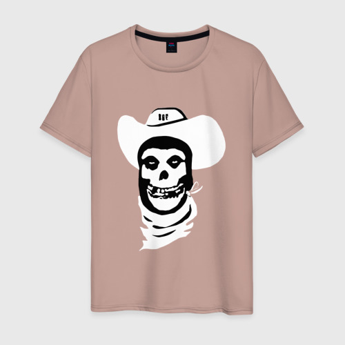 Мужская футболка хлопок Misfits Cowboy, цвет пыльно-розовый