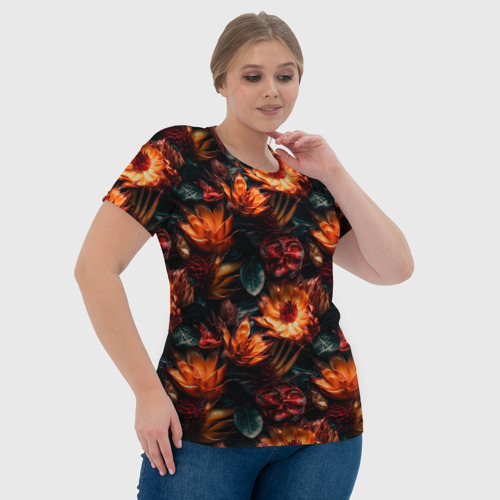 Женская футболка 3D Гавайские летние цветы, цвет 3D печать - фото 6