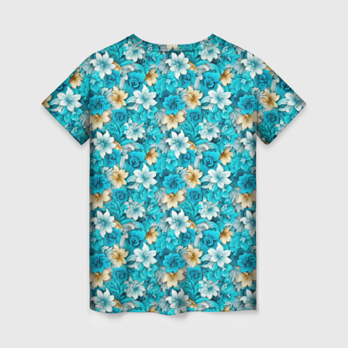 Женская футболка 3D Тропические   цветы   паттерн, цвет 3D печать - фото 2
