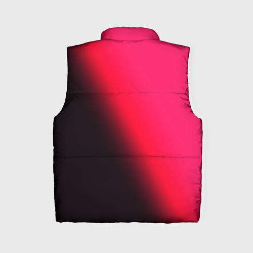 Женский жилет утепленный 3D с принтом Градиент ярко-розовый, вид сзади #1