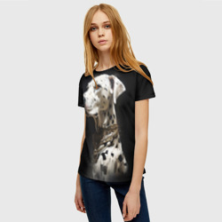 Женская футболка 3D Далматинец в дорогом ошейнике - фото 2