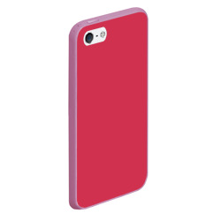 Чехол для iPhone 5/5S матовый Яркий пурпурно-красный однотонный - фото 2