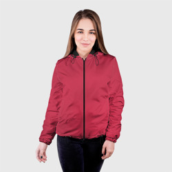 Женская куртка 3D Яркий пурпурно-красный однотонный - фото 2