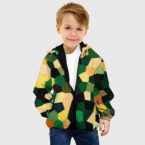 Детская куртка 3D Мозаика зелёный, цвет черный - фото 3
