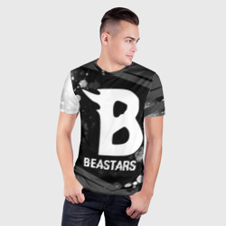Мужская футболка 3D Slim Beastars glitch на темном фоне - фото 2