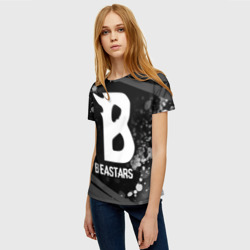 Женская футболка 3D Beastars glitch на темном фоне - фото 2