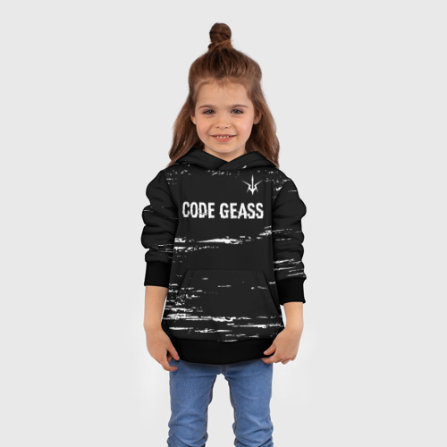 Детская толстовка 3D Code Geass glitch на темном фоне: символ сверху, цвет черный - фото 4