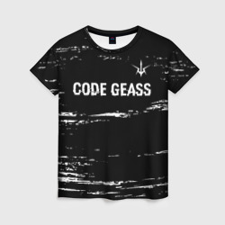 Женская футболка 3D Code Geass glitch на темном фоне: символ сверху