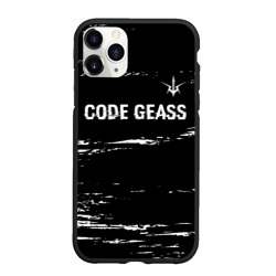 Чехол для iPhone 11 Pro Max матовый Code Geass glitch на темном фоне: символ сверху