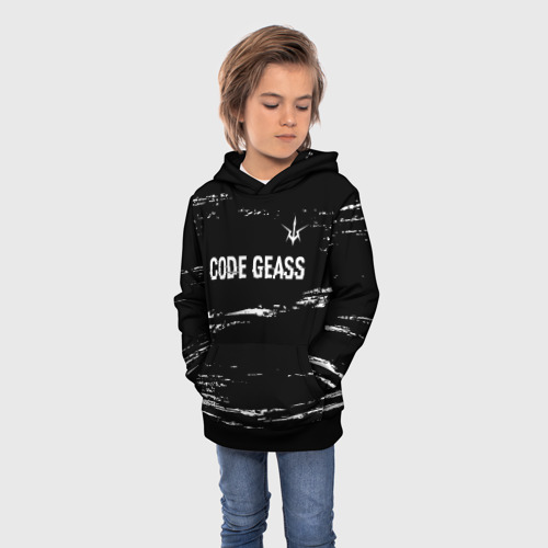 Детская толстовка 3D Code Geass glitch на темном фоне: символ сверху, цвет черный - фото 3