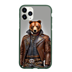 Чехол для iPhone 11 Pro матовый Cool bear - steampunk - neural network