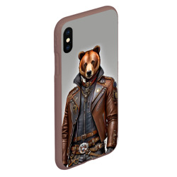 Чехол для iPhone XS Max матовый Cool bear - steampunk - neural network - фото 2