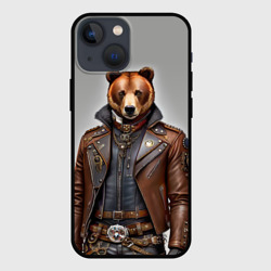 Чехол для iPhone 13 mini Cool bear - steampunk - neural network