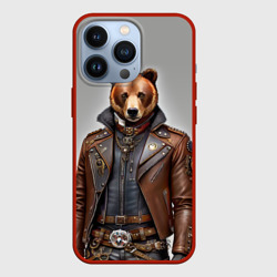 Чехол для iPhone 13 Pro Cool bear - steampunk - neural network