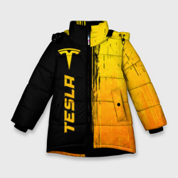 Зимняя куртка для девочек 3D Tesla - gold gradient: по-вертикали
