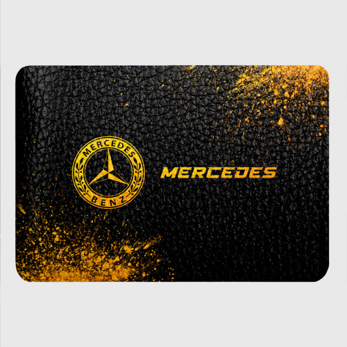 Картхолдер с принтом Mercedes - gold gradient: надпись и символ - фото 4