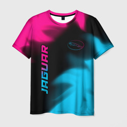 Мужская футболка 3D Jaguar - neon gradient: надпись, символ