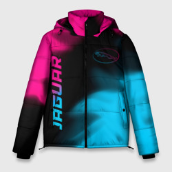 Мужская зимняя куртка 3D Jaguar - neon gradient: надпись, символ