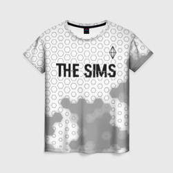 Женская футболка 3D The Sims glitch на светлом фоне: символ сверху