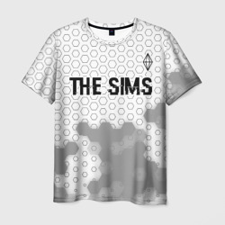 Мужская футболка 3D The Sims glitch на светлом фоне: символ сверху