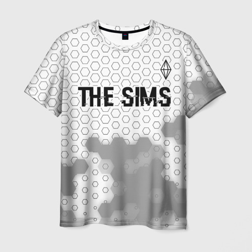 Мужская футболка 3D The Sims glitch на светлом фоне: символ сверху, цвет 3D печать