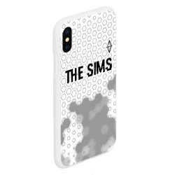 Чехол для iPhone XS Max матовый The Sims glitch на светлом фоне: символ сверху - фото 2