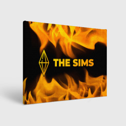 Холст прямоугольный The Sims - gold gradient: надпись и символ
