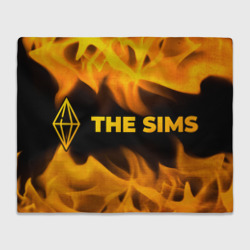 Плед 3D The Sims - gold gradient: надпись и символ