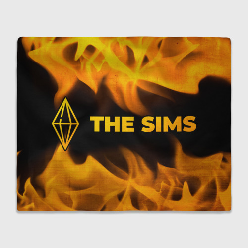 Плед 3D The Sims - gold gradient: надпись и символ, цвет 3D (велсофт)