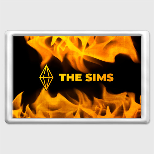 Магнит 45*70 The Sims - gold gradient: надпись и символ, цвет прозрачный