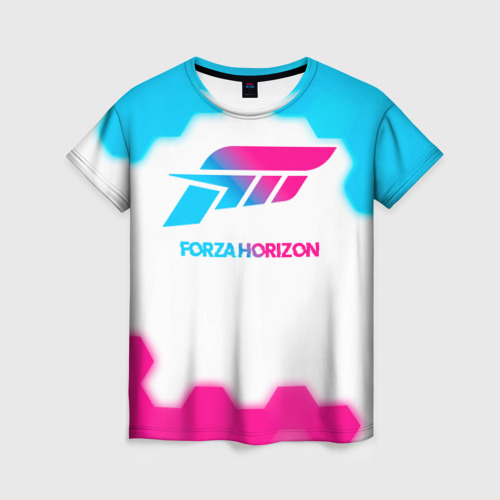 Женская футболка 3D Forza Horizon neon gradient style, цвет 3D печать