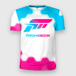 Мужская футболка 3D Slim Forza Horizon neon gradient style