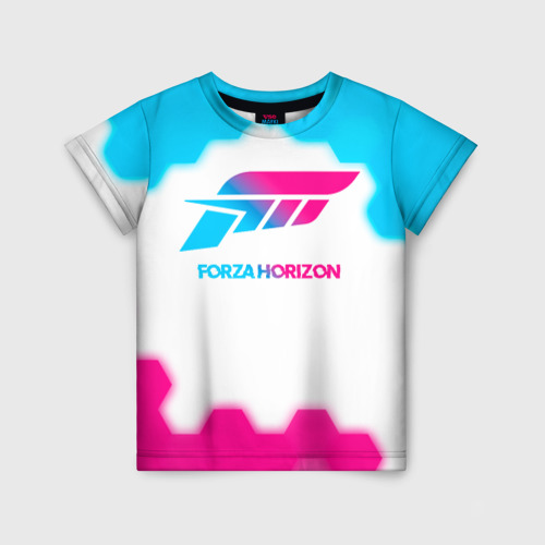 Детская футболка 3D Forza Horizon neon gradient style, цвет 3D печать