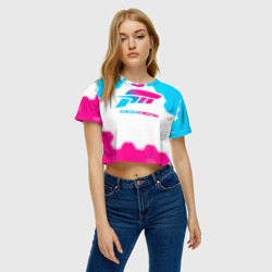 Женская футболка Crop-top 3D Forza Horizon neon gradient style - фото 2