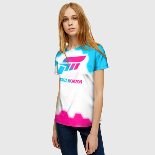 Женская футболка 3D Forza Horizon neon gradient style, цвет 3D печать - фото 3