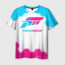 Мужская футболка 3D Forza Horizon neon gradient style