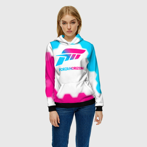 Женская толстовка 3D Forza Horizon neon gradient style, цвет 3D печать - фото 3