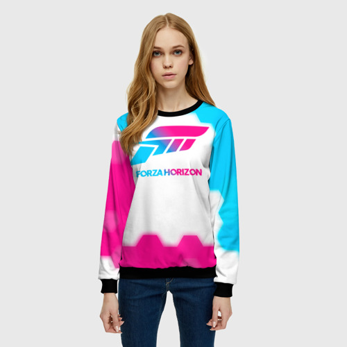 Женский свитшот 3D Forza Horizon neon gradient style, цвет 3D печать - фото 3