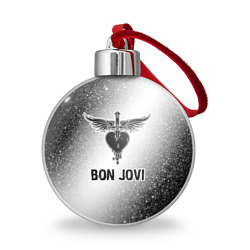 Ёлочный шар Bon Jovi glitch на светлом фоне