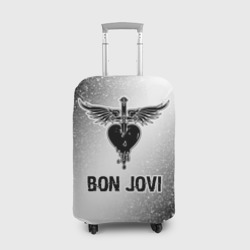 Чехол для чемодана 3D Bon Jovi glitch на светлом фоне