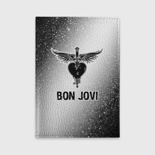 Обложка для автодокументов Bon Jovi glitch на светлом фоне