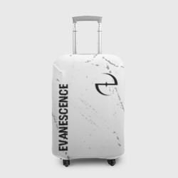 Чехол для чемодана 3D Evanescence glitch на светлом фоне: надпись, символ