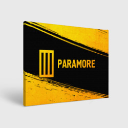 Холст прямоугольный Paramore - gold gradient: надпись и символ