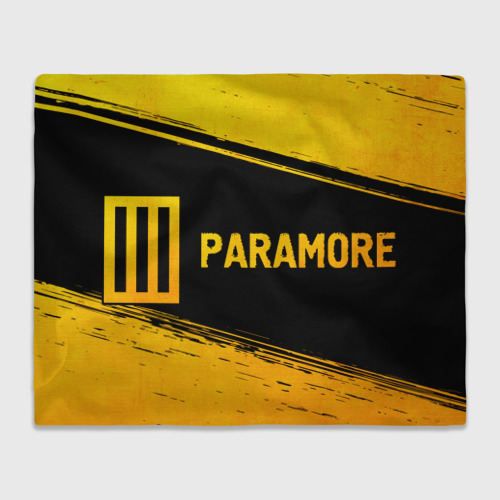 Плед 3D Paramore - gold gradient: надпись и символ, цвет 3D (велсофт)