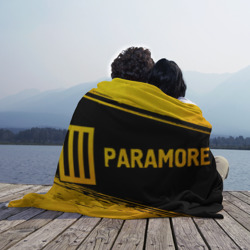 Плед с принтом Paramore - gold gradient: надпись и символ для любого человека, вид спереди №3. Цвет основы: 3d (велсофт)