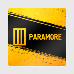 Магнит виниловый Квадрат Paramore - gold gradient: надпись и символ