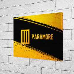 Холст прямоугольный Paramore - gold gradient: надпись и символ - фото 2