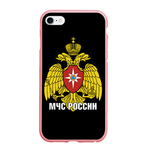 Чехол для iPhone 6/6S матовый с принтом МЧС России - герб, вид спереди #2