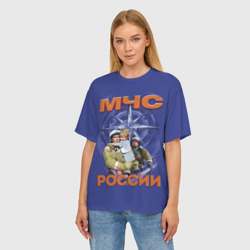 Женская футболка oversize 3D МЧС России - спасатели - фото 2