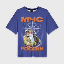 Женская футболка oversize 3D МЧС России - спасатели